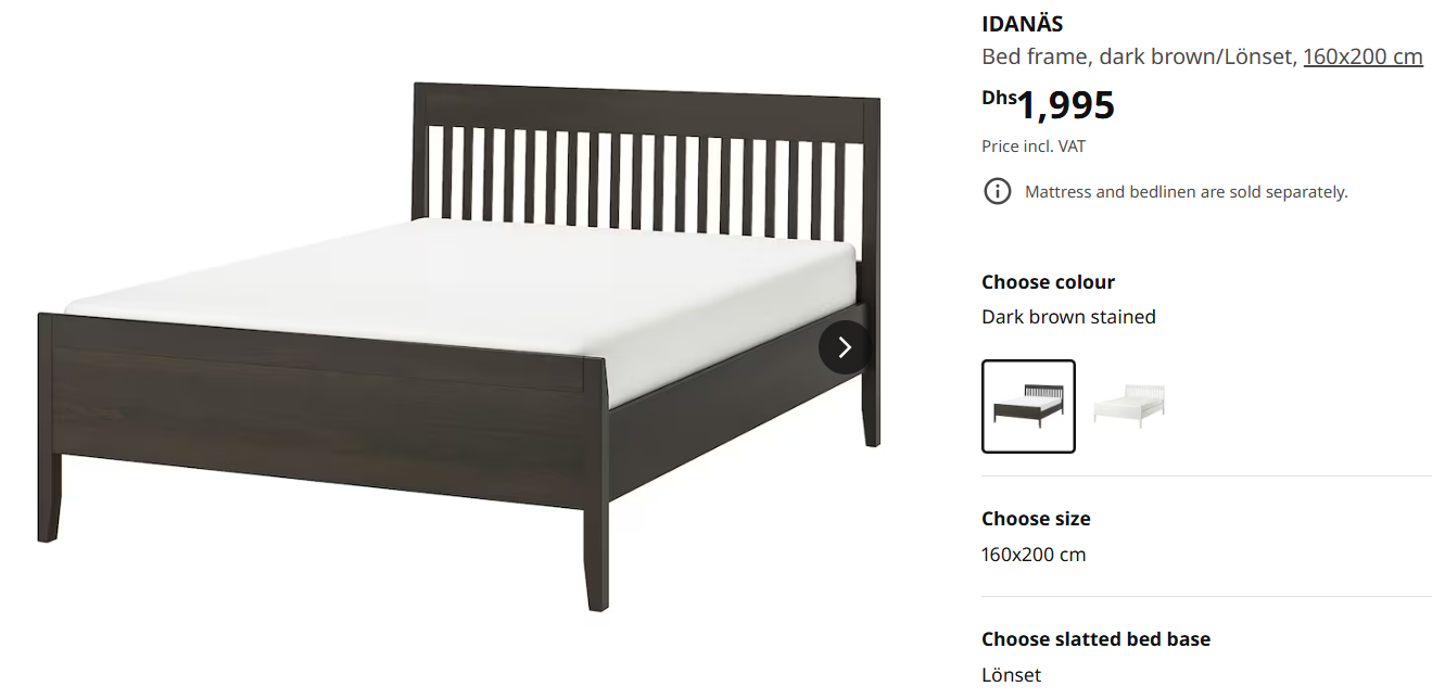 IKEA IDANAS bed frame