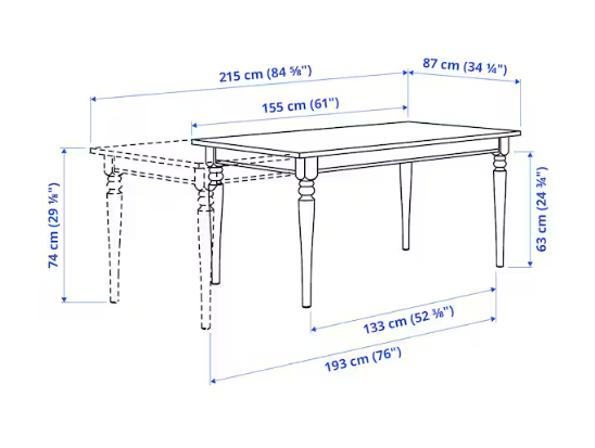 IKEA Ingatorp dining table & 4 ingolf chairs