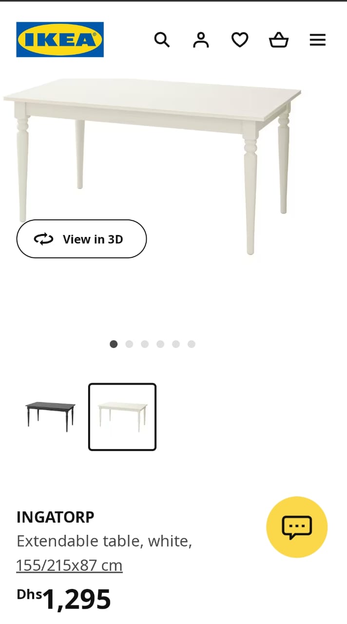 IKEA Ingatorp extendable dining table